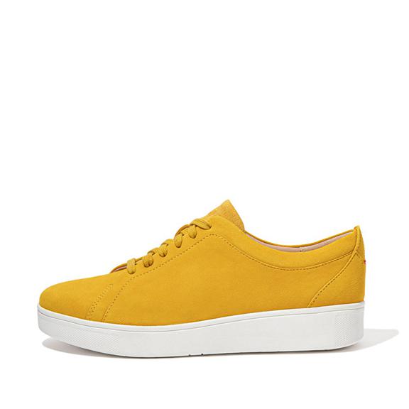 Baskets Femme Fitflop Rally Suede Jaune (YQE056284)